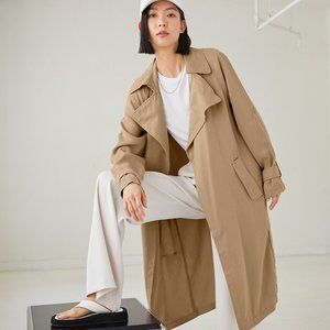 BABATON Lawson Unbelted Tan Trench Coat Size XS